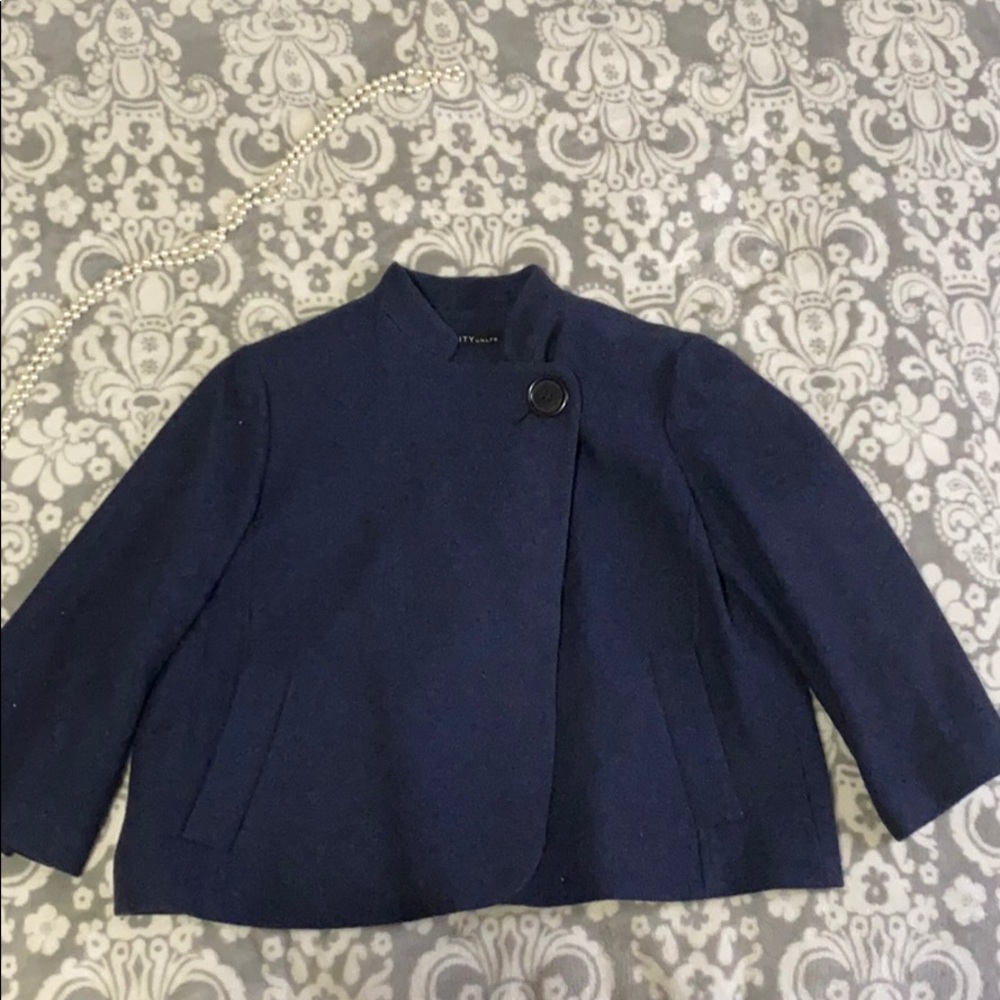 Navy blue wool cape